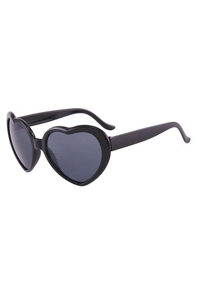 Tessero Ochelari de soare pentru femei cu efect de inimă 3D, difracție de lumină în formă de inimă, Tessero, negri