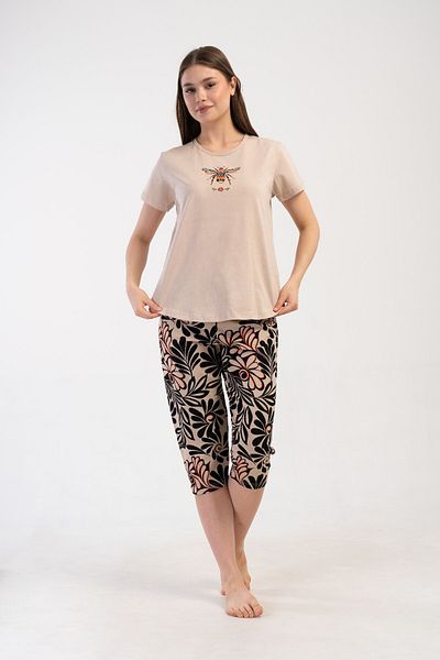 VİENETTA Σετ πιτζάμες βαμβακερό Plus Size Capri