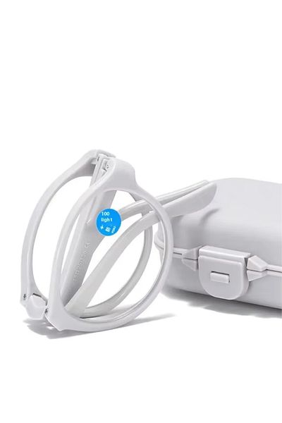 Generic MINI folding reading glasses + 2.00 unisex, ultra light with box, anti blue light – WHITE