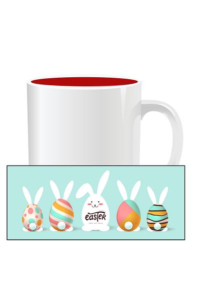 OEM Personalized Easter mug, Happy Easter full of love - Red interior