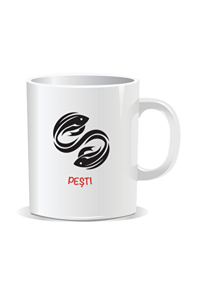 OEM Cana personalizata cu zodiac, Pesti - Interior alb