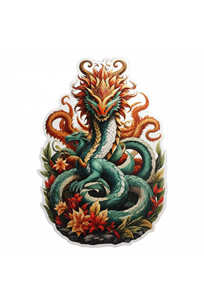 INOVATIX Set de 8 piese, autocolant personaj mitologic Hidra, INOVATIX®. 6 cm