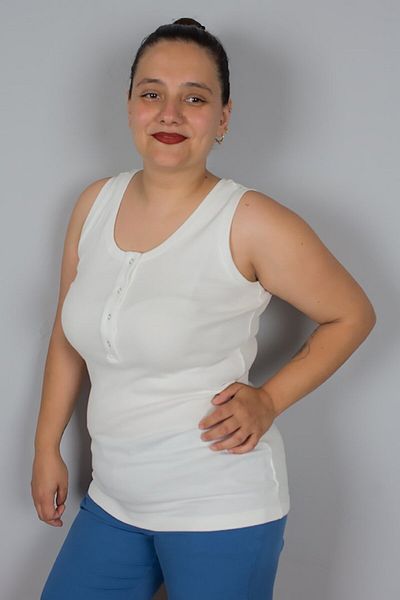 Truva XXL Plus Size Cotton Combed Ribbed Snap Sleeveless T-Shirt – Comfortable and Stylish Choice!