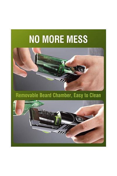 Generic Vacuum Beard Trimmer, IPX6 Rechargeable Electric Trimmer, 20 Length Settings, Stainless Steel Blades