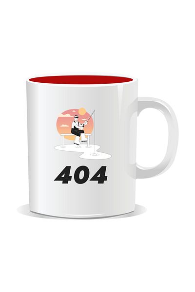 OEM Personalized mug with message for fishermen, 404 Fish not found - Red interior