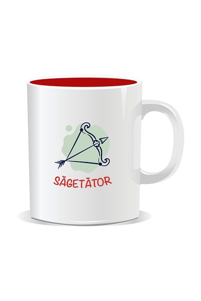 OEM Personalized mug with zodiac sign, Sagittarius zodiac symbol - Red interior