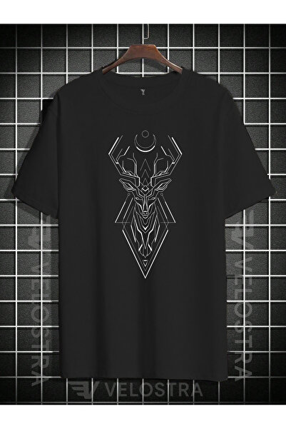 Velostra Căprior digital unisex cu imprimeu supradimensionat tricou