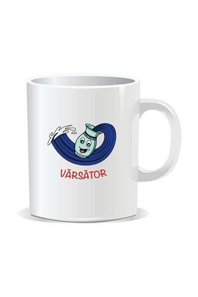 OEM Personalized mug with zodiac sign, Aquarius zodiac symbol - White interior