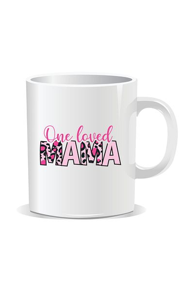OEM Personalized mug with March 8 messages for mothers, One loved MAMA - White interior