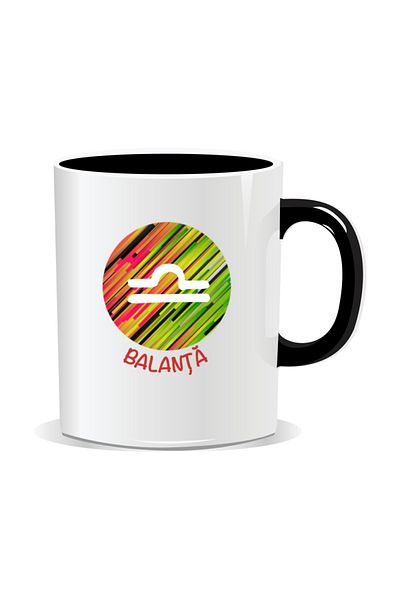 OEM Personalized mug with zodiac sign, Libra zodiac symbol - Black interior
