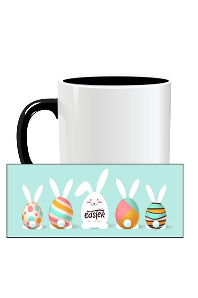 OEM Cana personalizata pentru Paste, Happy Easter full of love - Interior negru