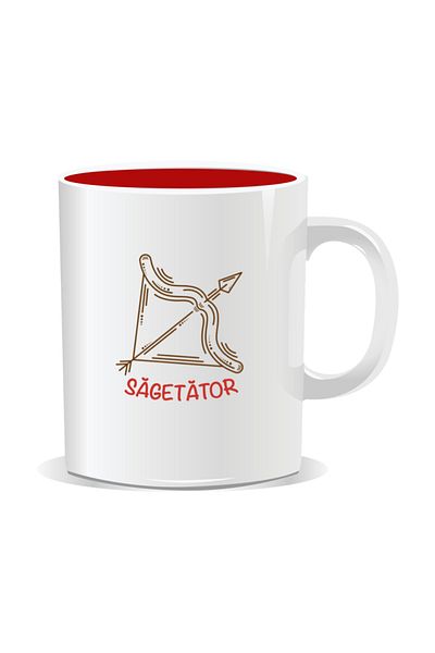 OEM Personalized mug with zodiac sign, Sagittarius - Red interior