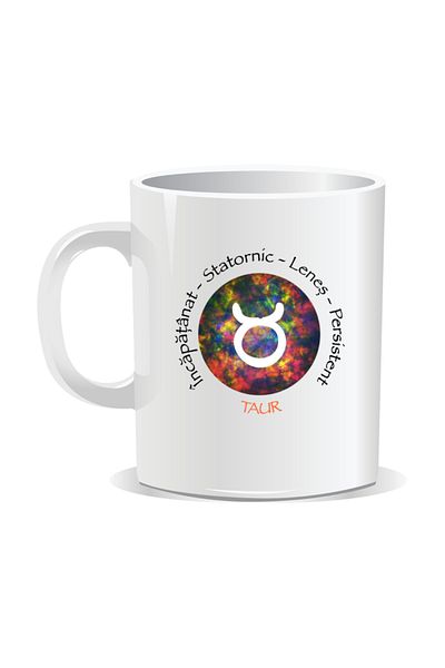 OEM Personalized mug with zodiac, Cosmos colored with Taurus - White interior