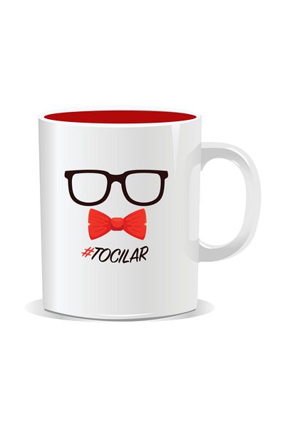 OEM Personalized mug with messages for nerds, #nerd - Red interior