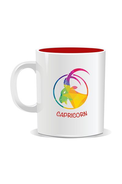OEM Personalized mug with zodiac sign Capricorn - Red interior