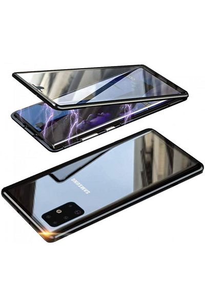 OEM Husă pentru Samsung Galaxy S20 Plus, magnetică 360°, neagră, potrivire perfectă cu spate din sticlă securizată premium