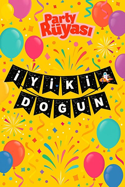 partyrüyası Banner în zigzag cu scrisoare „La mulți ani” cu tematică spațială...