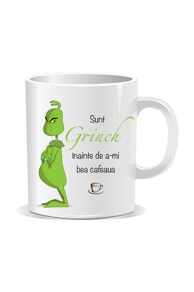 OEM Personalized Christmas mug, I'm the Grinch before I drink my coffee - White interior