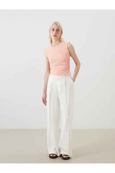 LC Waikiki Crew Neck Gathered Blouse