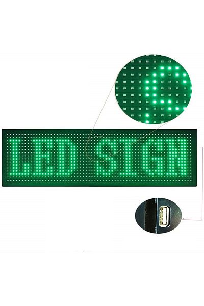 OEM Panou LED programabil pentru exterior/publicitate luminoasă 200x40 VERDE
