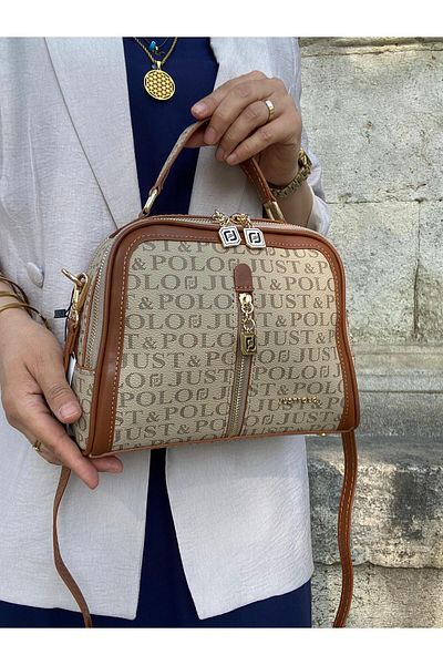 Just Polo Women's 4 Compartment Shoulder Bag with Adjustable Long Strap 2057