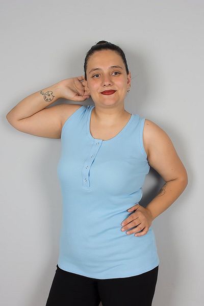 Truva XXL Plus Size Cotton Combed Ribbed Snap Sleeveless T-Shirt – Comfortable and Stylish Choice!