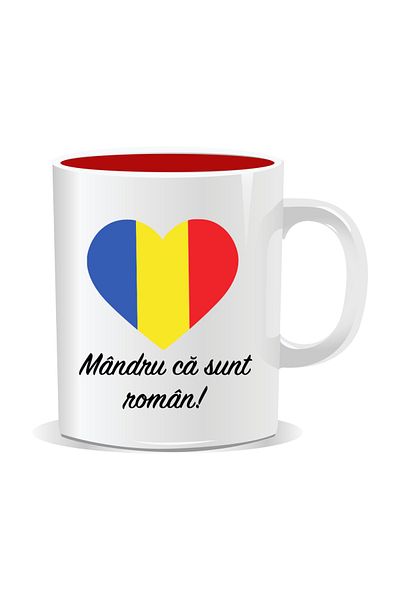 OEM Personalized mug for December 1st, Proud to be Romanian - Red interior