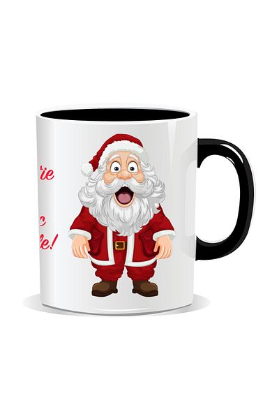 OEM Personalized Christmas mug, Santa knows where the bad girls live - Black interior