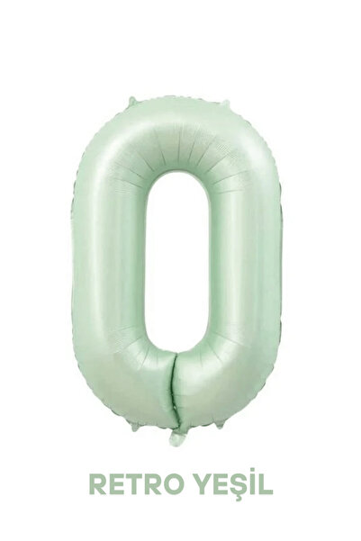 Bunloon 0 Rakam Balon Retro Yeşil Renk 76 cm Doğum Günü Parti Süsleme