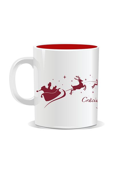 OEM Personalized Christmas mug, Christmas Tree - Red interior