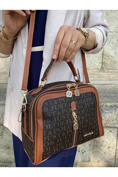 Just Polo Women's 4 Compartment Shoulder Bag with Adjustable Long Strap 2057