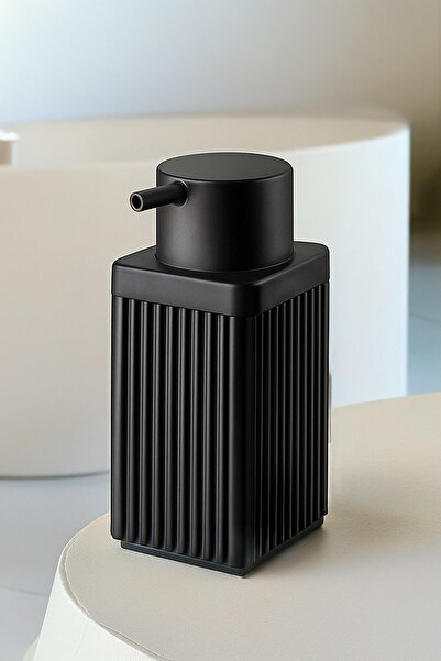 Sas Haus مجموعة أدوات الحمام السوداء من سلسلة Lines، حامل فرشاة أسنان مكون من 3 قطع، وموزع صابون سائل، ومجموعة ملحقات موزع الصابون الصلب 34