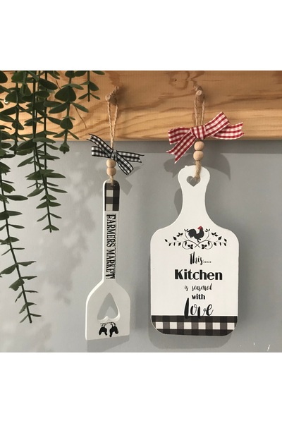 FK Home Decor Ahşap Mutfak Dekoru Terek Dekoru 2 li takım