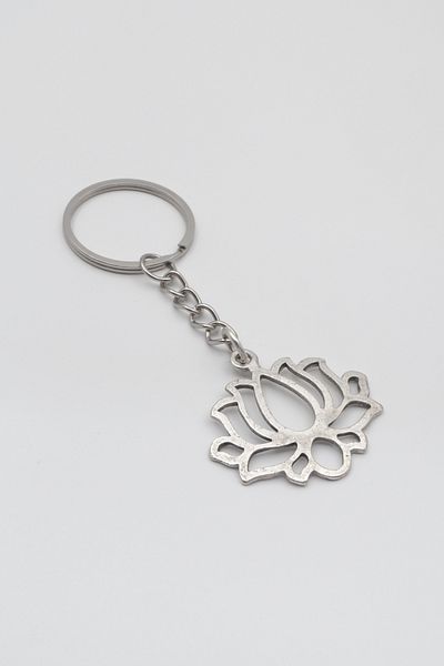 Bu Farklı Breloc Floarea Lotus - Placat cu Argint Antic - Femei Barbati