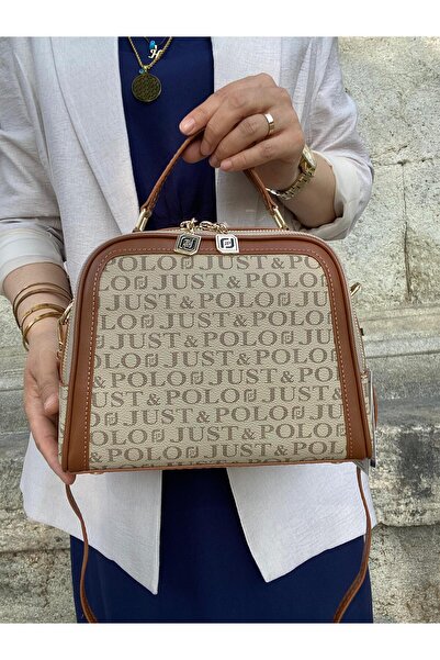 Just Polo Women's 4 Compartment Shoulder Bag with Adjustable Long Strap 2057