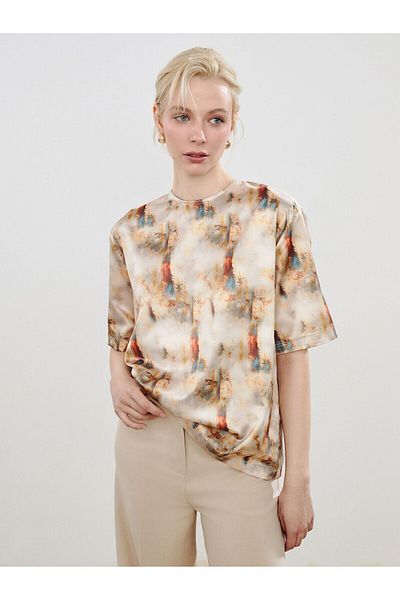 LC Waikiki Crew Neck Patterned Blouse