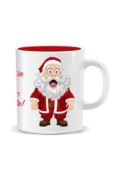 OEM Personalized Christmas mug, Santa knows where the bad girls live - Red interior