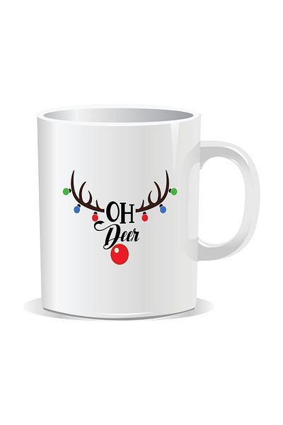 OEM Personalized Christmas mug, Oh Deer - White interior