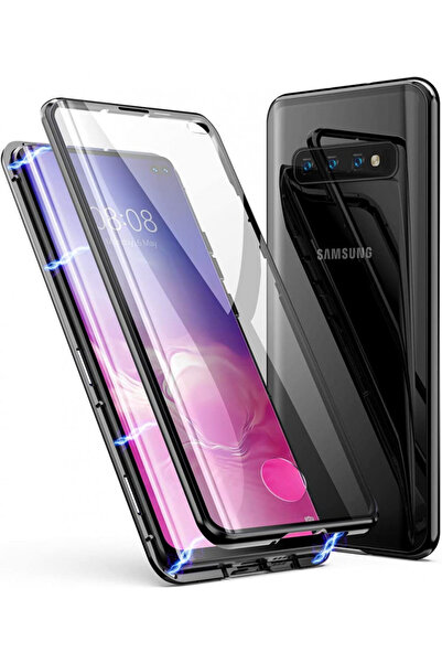OEM Husă magnetică Samsung Galaxy S10, neagră, 360 de grade, cu potrivire per...