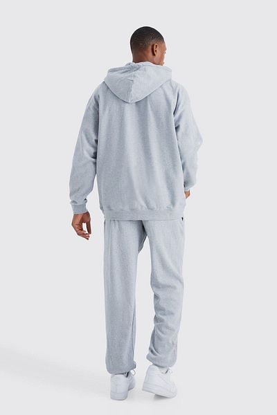 Boi Chicago Tracksuit - Gray Printed Suit Jogger Sweatshirt Rubber Leg Hooded