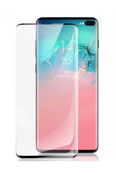 OEM Glass film for Samsung Galaxy S10, with colored edges Black