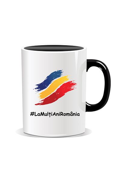 OEM Personalized mug for December 1st, flag, #LaMultiAniRomania - Black interior