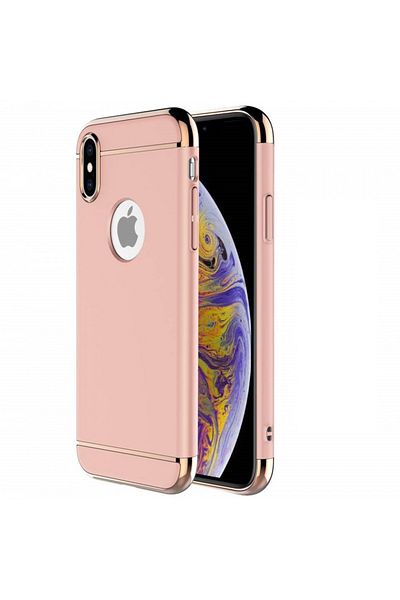 OEM Carcasă Apple iPhone X, 3 în 1 auriu-roz