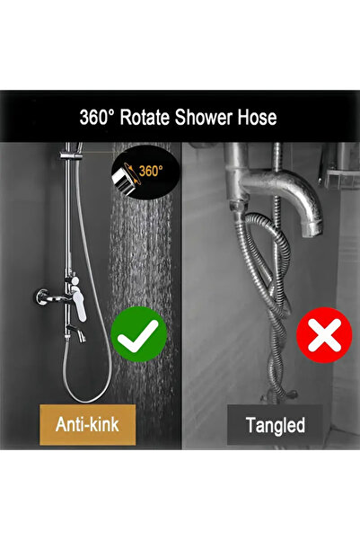 Alper Banyo 150 cm Silver Yüksek Basınçlı Duş Hortumu – Paslanmaz, PVC, Esnek ve Sızdırmaz Banyo Hortumu