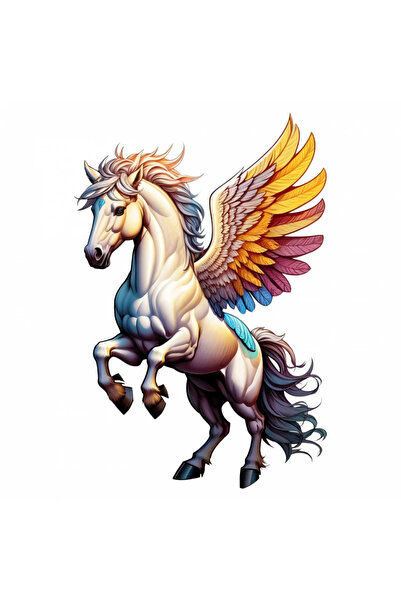 INOVATIX Set de 8 piese, autocolant personaj mitologic Pegasus, INOVATIX®. 6 cm