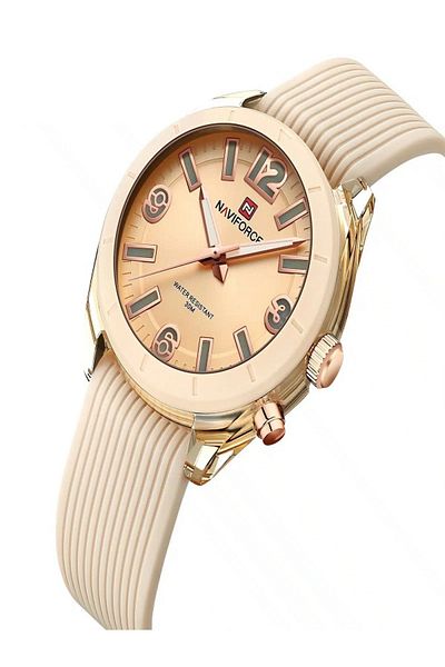 Naviforce New Fashionable Ladies Quartz Wrist Watch Silicone Strap Waterproof Women Watches