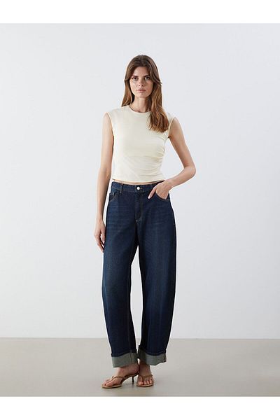LC Waikiki Crew Neck Gathered Blouse