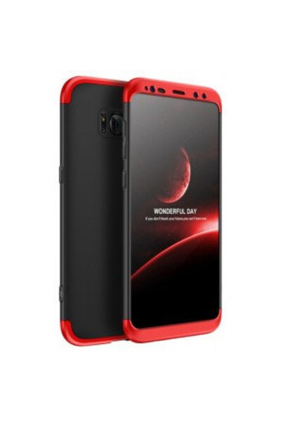 OEM Husă Samsung Galaxy S8 Plus, 360° 3 în 1, Negru-Roșu