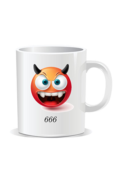 OEM Cana personalizata cu Emoji, 666 - Interior alb
