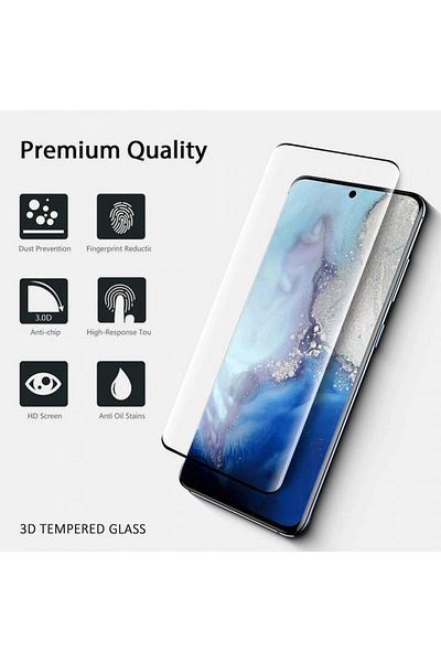 OEM Glass film for Samsung Galaxy S20, with colored edges Black
